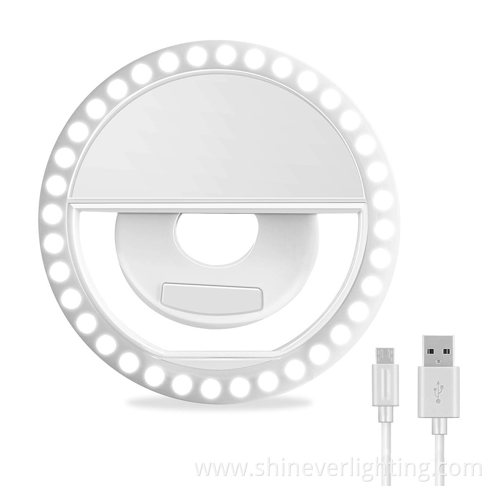 Portable USB Chargeable LED Selfie Ring Lamp